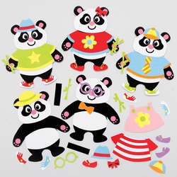 Panda Mix & Match Magnete  (pro Set 8) Bastelsets
