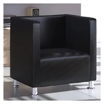 vidaXL Cocktailsessel Würfel-Design Kunstleder 70 x 70 x 70 cm Schwarz