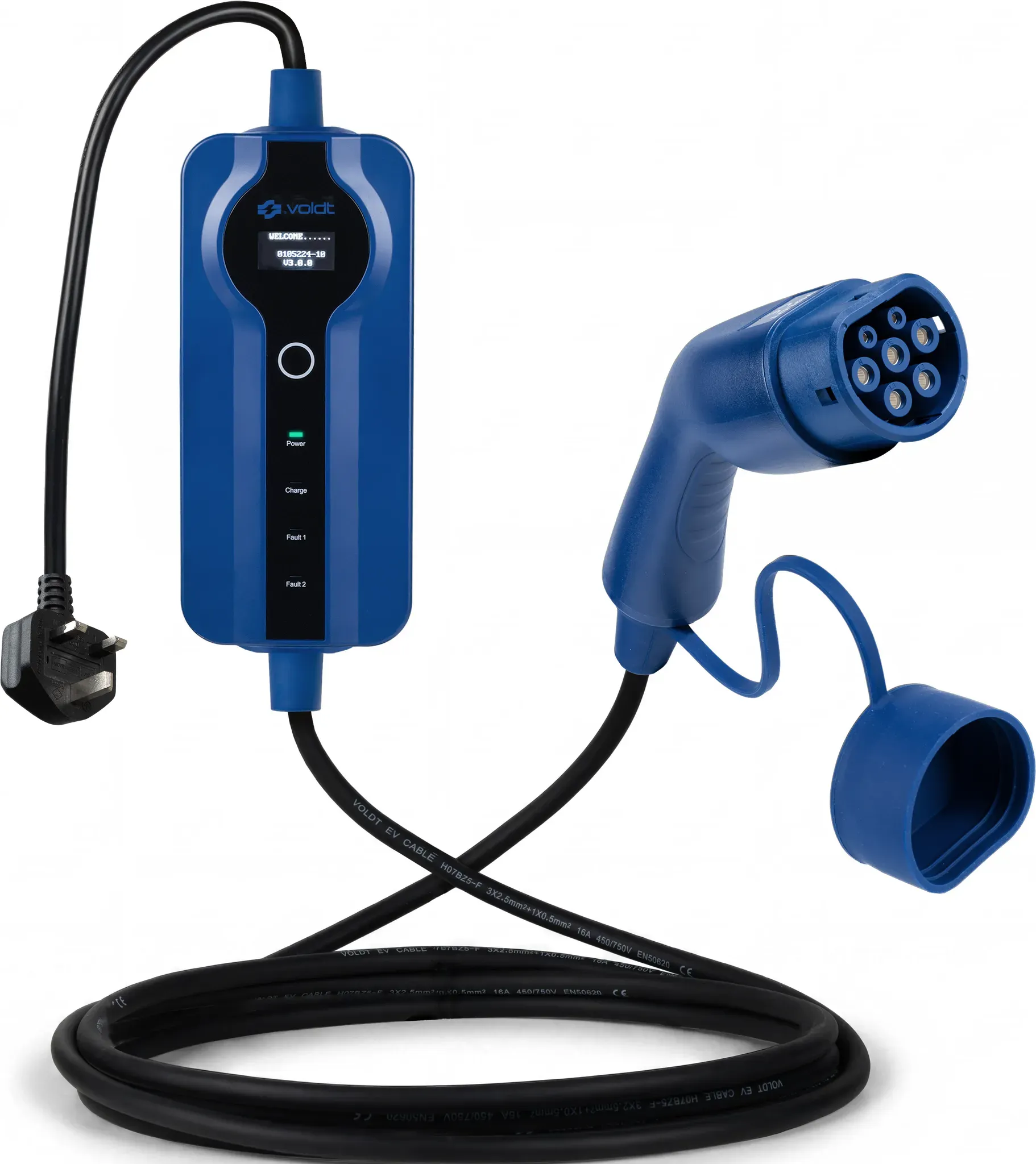 Voldt® Typ 2 - Typ G | Einstellbar 8A - 16A | 2,8kW | Ladekabel | 10 Meter