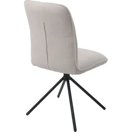 Mendler 6er-Set Esszimmerstuhl HWC-N99, Küchenstuhl, drehbar Auto-Return, Stoff/Textil Chenille (340g/m2) creme