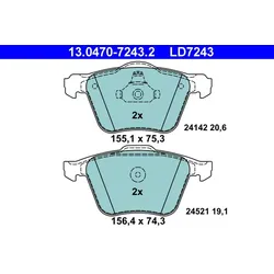 ATE 13.0470-7243.2 Bremsbelagsatz, Scheibenbremse ATE Ceramic