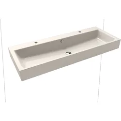 Doppelwaschtisch „Puro“ 120 × 46 cm in pergamon, mit Perl-Effekt