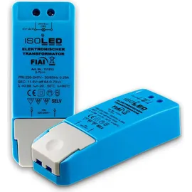 ISOLED Isolierte 12 V/AC, 0–70 W, Transformator, LED-Treiber ohne Mindestlast, kein LED-Flimmern und kein Transformatorgeräusch, dimmbares Netzteil, Blau