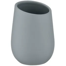 Wenko Zahnputzbecher Badi, 23647100, Keramik, grau, 8 x 11 cm