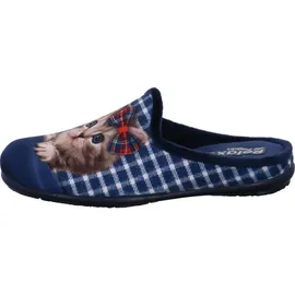 RELAX Damen Hausschuh Katze beige - Blau - 41