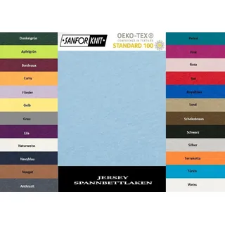 EXKLUSIV HEIMTEXTIL Jersey Spannbettlaken 120 x 200 cm 100% Baumwolle Öko - Tex Zertifiziert, Markenqualität, Matratzenhöhe bis 25 cm, Hellblau