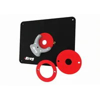 Kreg Frästisch Einlegeplatte Vorgebohrt 298 x 235 x 9 mm + 3x Reduzierring 25 mm / 30 mm / 67 mm