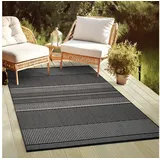 oKu-Tex Outdoorteppich PLUTUS In- & Outdoor Teppich, Flachgewebe, Sisaloptik, rechteckig, Höhe: 3 mm schwarz 80 cm x 150 cm x 3 mm