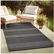 oKu-Tex Outdoorteppich PLUTUS In- & Outdoor Teppich, Flachgewebe, Sisaloptik, rechteckig, Höhe: 3 mm schwarz 80 cm x 150 cm x 3 mm