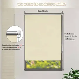 Woltu Verdunklungsrollo Klemmfix 110 x 210 cm Weiß