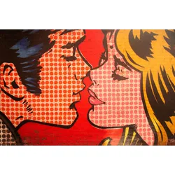 Fototapete PAPERMOON "POP ART GRAFFITI-MAUER KUNST FANTASIE MUSTER STRUKTUR", bunt, B:2,50m L:1,86m, Vlies, Tapeten
