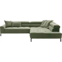 Home Affaire Ecksofa HOME AFFAIRE "Claya, L-Form, incl. Kopfteilverstellung, Breite 311 cm", grün (oliv), B:311cm H:71cm T:219cm, 95% Polyester, 5% Nylon, Sofas, Ecksofa, ohne elektrischen Sitzvorzug
