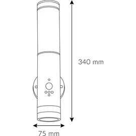 Easylight Außenwandleuchte Edelstahl 34,0 cm inkl. Bewegungsmelder E27 IP44 silber/weiß