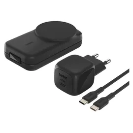 Belkin UltraCharge faltbare magnetische 3-in-1-Ladestation mit Qi2 25W schwarz, eckig