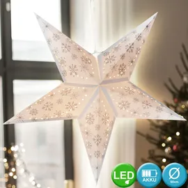 Harms Import LED X-MAS Decken Hänge Stern Weihnachts Lampe Fenster Deko weiß Schnee Flocke