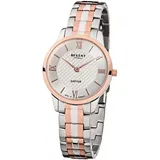 Regent Damen-Armbanduhr Analog Quarz One Size, silberfarben, Silber/rosé/Bicolor