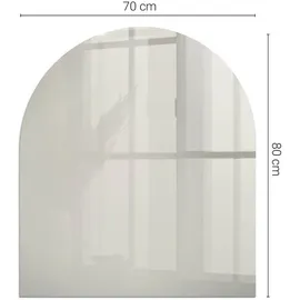 Tulup Kaminplatte Glas 80 x 70 cm Creme
