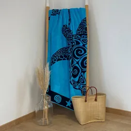 Le Comptoir de la Plage Turquoise Turtles Strandtuch 140 x 180 cm blau