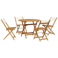 vidaXL Garten-Essgruppe 5-tlg. Cremeweiß