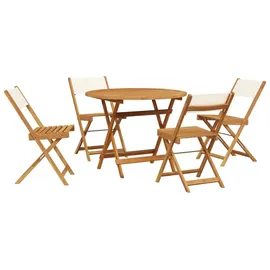 vidaXL Garten-Essgruppe 5-tlg. Cremeweiß