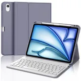 IVEOPPE Tastatur für iPad Air 11 2024, Hülle mit Tastatur für iPad Air 6. Generation (M2), Magnetisch Abnehmbare Bluetooth QWERTZ Tastatur für iPad Air 6 11 Zoll 2024, Lila