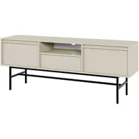 Selsey Evo - TV-Lowboard mit Schublade und Metallgestell, Graubeige,