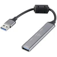 Renkforce RF-6250246 3+1 Port USB-Kombi-Hub mit Aluminiumgehäuse Schwarz