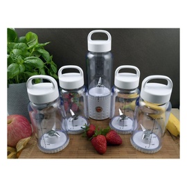 vitaliano tragbarer Smoothie Maker to go im Bundle mit extra Flasche, 500ml, USB, spülmaschinenfest, leichter Mixer für Frische unterwegs, dt. Anleitung