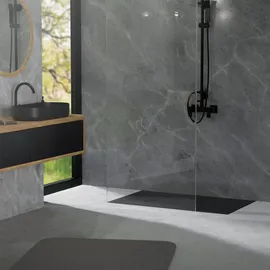 luxebath Duschwanne 120x70 cm Schwarz mit Ablaufgarnitur SMC Duschtasse Brausewanne Brausetasse Anti-Rutsch-Oberfläche & Duschen,