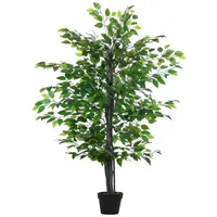 Outsunny Kunstpflanze Kunstbaum Banyan Baum Innendekoration Flora grün