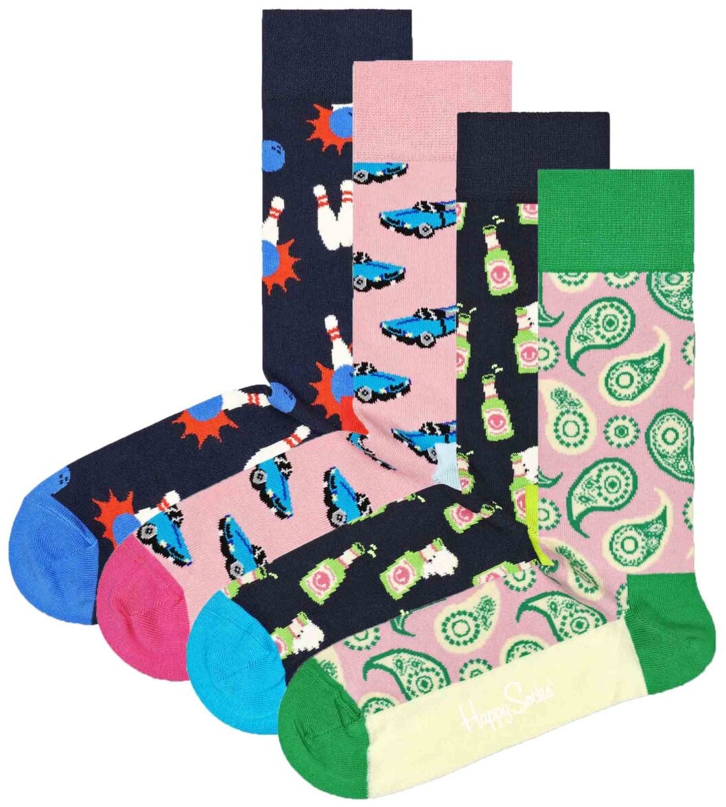 Happy Socks 4er Pack Unisex Socken - Geschenkbox, Classics, gemischte Farben Go Bowling 36-40