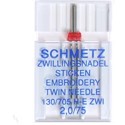 Schmetz Zwillings-Stick-Nadel 2 mm Stärke 75