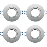 Energmix Einbaurahmen 4 Stück schwenkbar Aluminium Silber gebürstet
