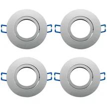 Energmix Einbaurahmen 4 Stück schwenkbar Aluminium Silber gebürstet