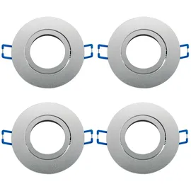 Energmix Einbaurahmen 4 Stück schwenkbar Aluminium Silber gebürstet