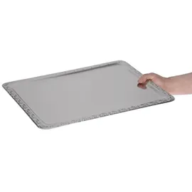 APS Tablett SCHÖNER Essen, 50 x 36 cm, Edelstahl, mit Dekorrand, Made in Germany