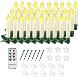 LED Weihnachtsbaumkerzen 30er-Set Warmweiß Fernbedienung