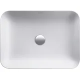 Duravit Cape Cod Aufsatz-Waschtisch 2347553200 55x40cm, ohne Überlauf, Hahnlochbank, Weiß Seidenmatt