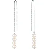 VALERO PEARLS Ohrhänger VP978 weiß 925 Silber 81,0mm