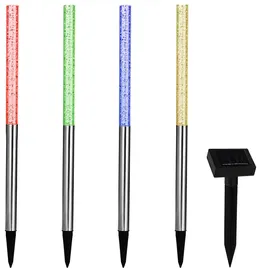 monzana Solarleuchte Edelstahl 48,0 cm 4er Set mehrfarbig
