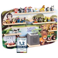 bunnyboo Toniebox Regal - Regal für Toniebox und Figuren - ausreichend Platz für bis zu 45 Tonies und geprüfte Qualität - Tonie Regal Magnetisch - Für Junge und Mädchen (Safari)