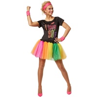 dressforfun Hippie-Kostüm Frauenkostüm 80er Jahre Disco-Lady bunt L - L