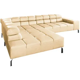 KAWOLA Ecksofa NELSON beige Leder
