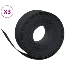 vidaXL Rasenkanten 3 Stk. Schwarz 10 m 20 cm Polyethylen -