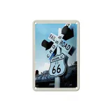 femer gmbh Metallschild Reise 12x18cm Amerika Route 66 Kingman AZ Crossing Schild, (1 St), gewölbte Oberfläche, abgerundete Ecken, umgeschlagene Kanten