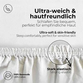 etérea Himmlische Qualität Spannbettlaken Jersey-Baumwolle 200 x 220 cm weiß