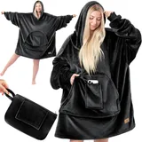 Kesser KESSER® Hoodie Decke Kuscheldecke mit Ärmeln Deckenpullover Vielseitig Tragbare Decke zum Anziehen für Damen & Herren, Sweatshirt Warm Kuschelpullover Erwachsene weich Ärmeldecke Oversize