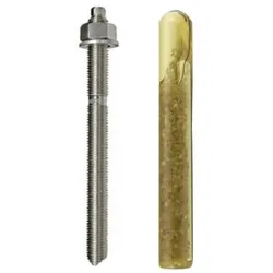 Set Verbundanker Patrone + Ankerstange Edelstahl A4 Stange 12x160 mm + M12 Patrone