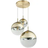 GLOBO Glas Kugel Hänge Lampe gold Fernbedienung Decken Leuchte dimmbar im Set inkl. RGB LED Leuchtmittel