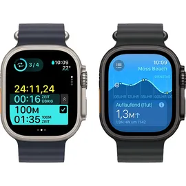 Apple Watch Ultra 2 GPS + Cellular 49 mm Titangehäuse schwarz, Alpine Loop Armband dunkelgrün L